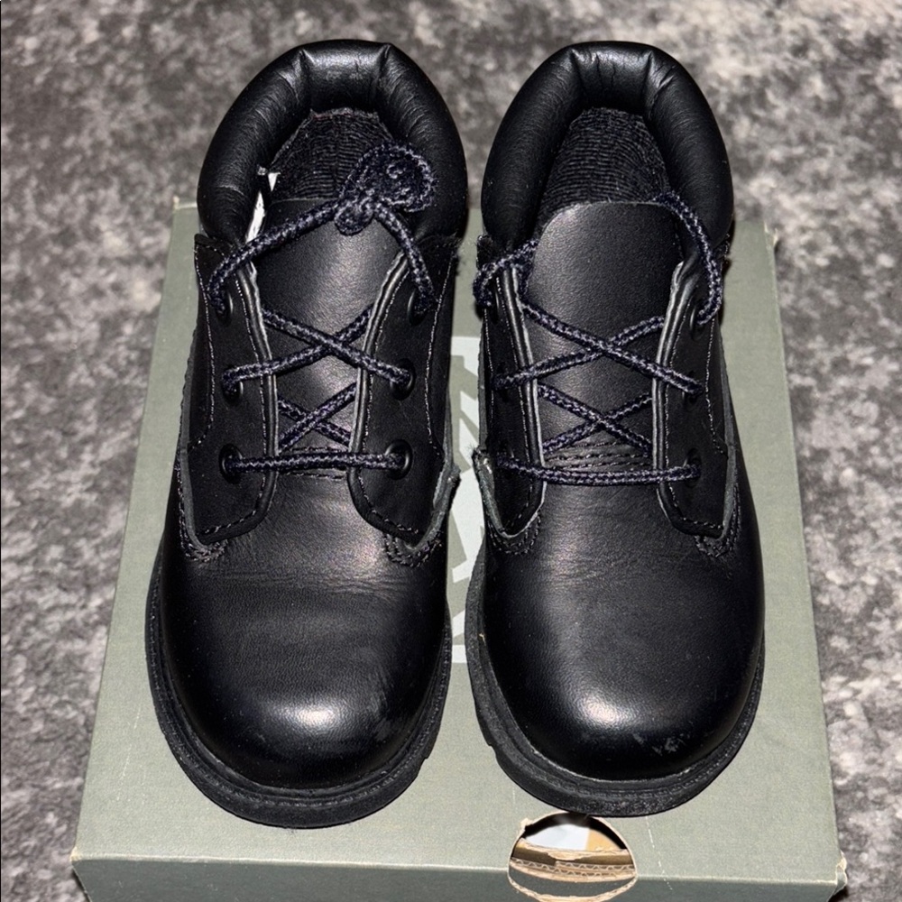 Timberland Black Leather Lace-Up Boots